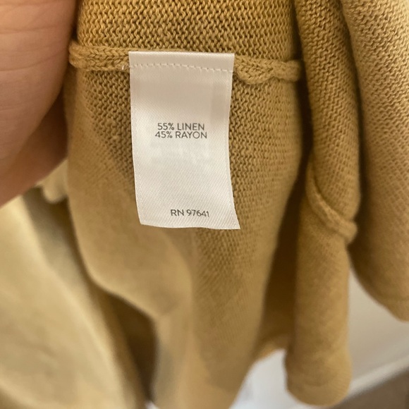 J. Jill Camel Goldish Cardigan Linen Blend - Picture 4 of 5